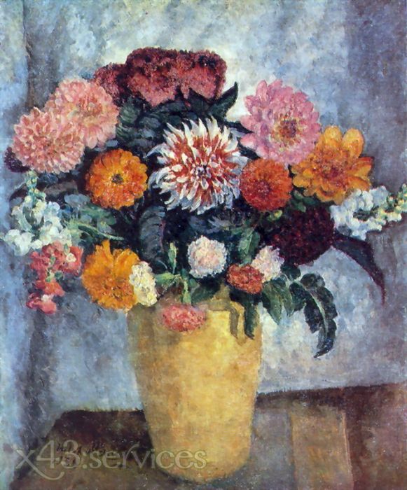 Ilya Mashkov - Blumenstrauss in einem Tonkrug - Bouquet in a clay jar